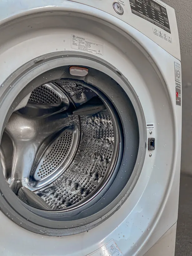 Tambor de inox limpo com borracha nova